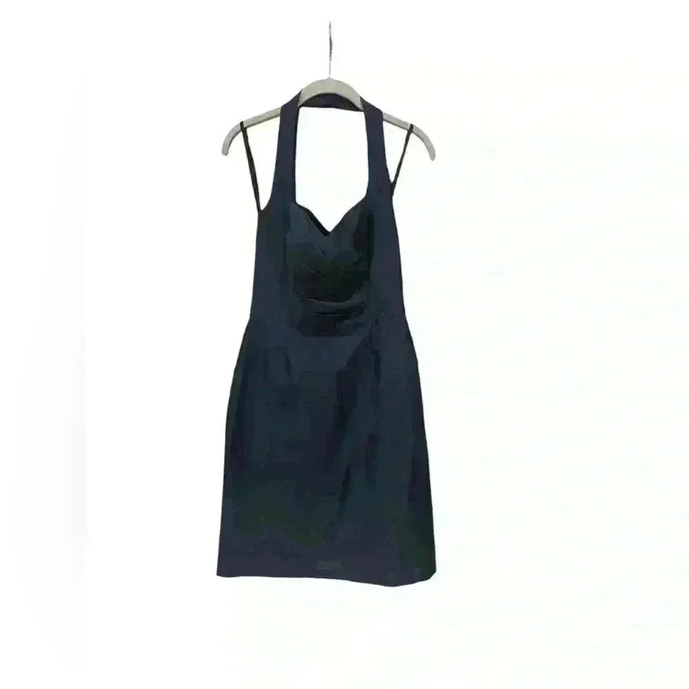 Alfred Sung Navy Halter Mini Dress Size 6